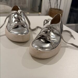 Karl Lagerfeld Metallic Silver Woman’s sneaker